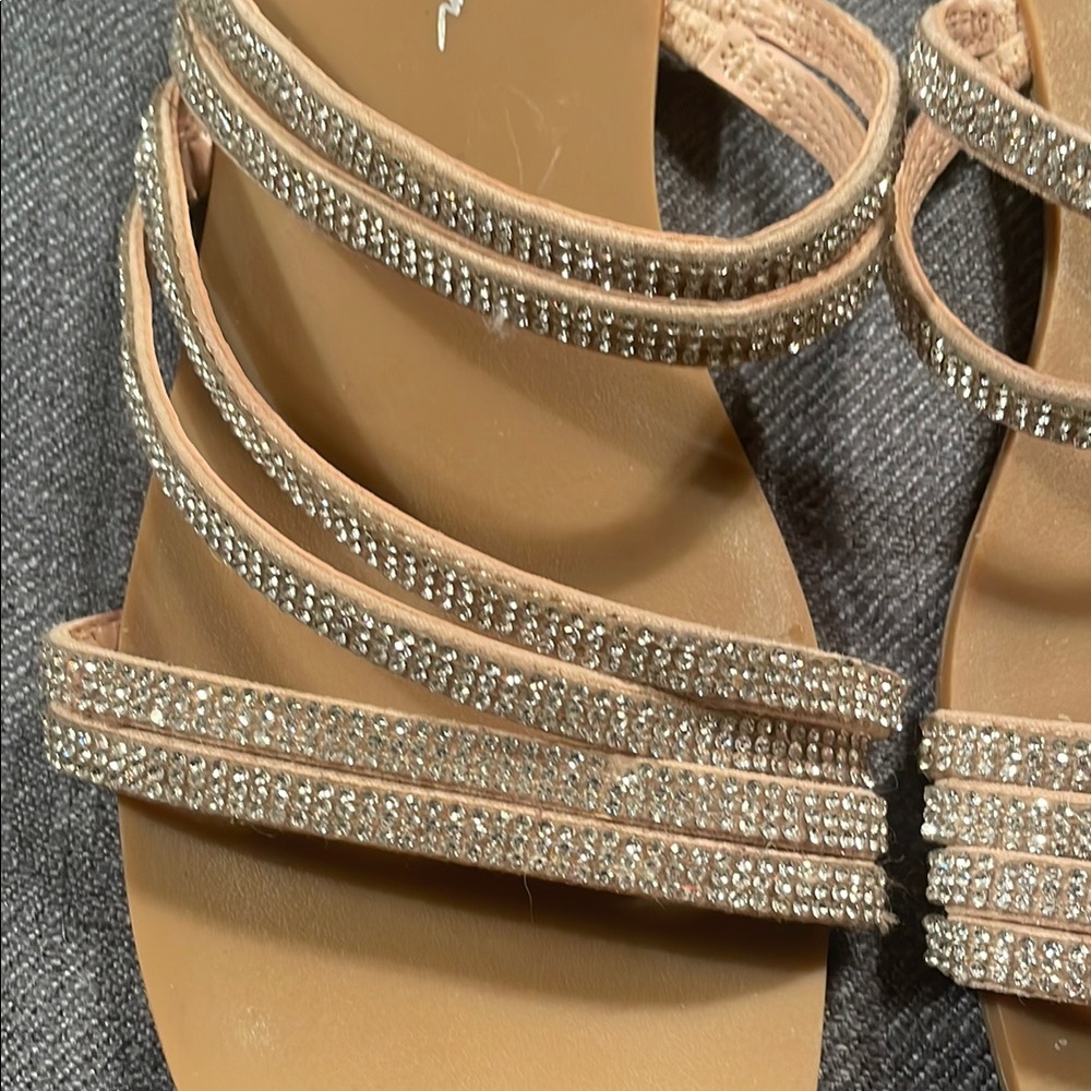 Jessica Simpson Silver and Gold Rhinestone Sandals - Picture 2 of 3